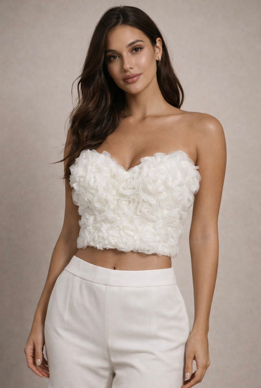 The "Rosette" 3D Floral Bustier
