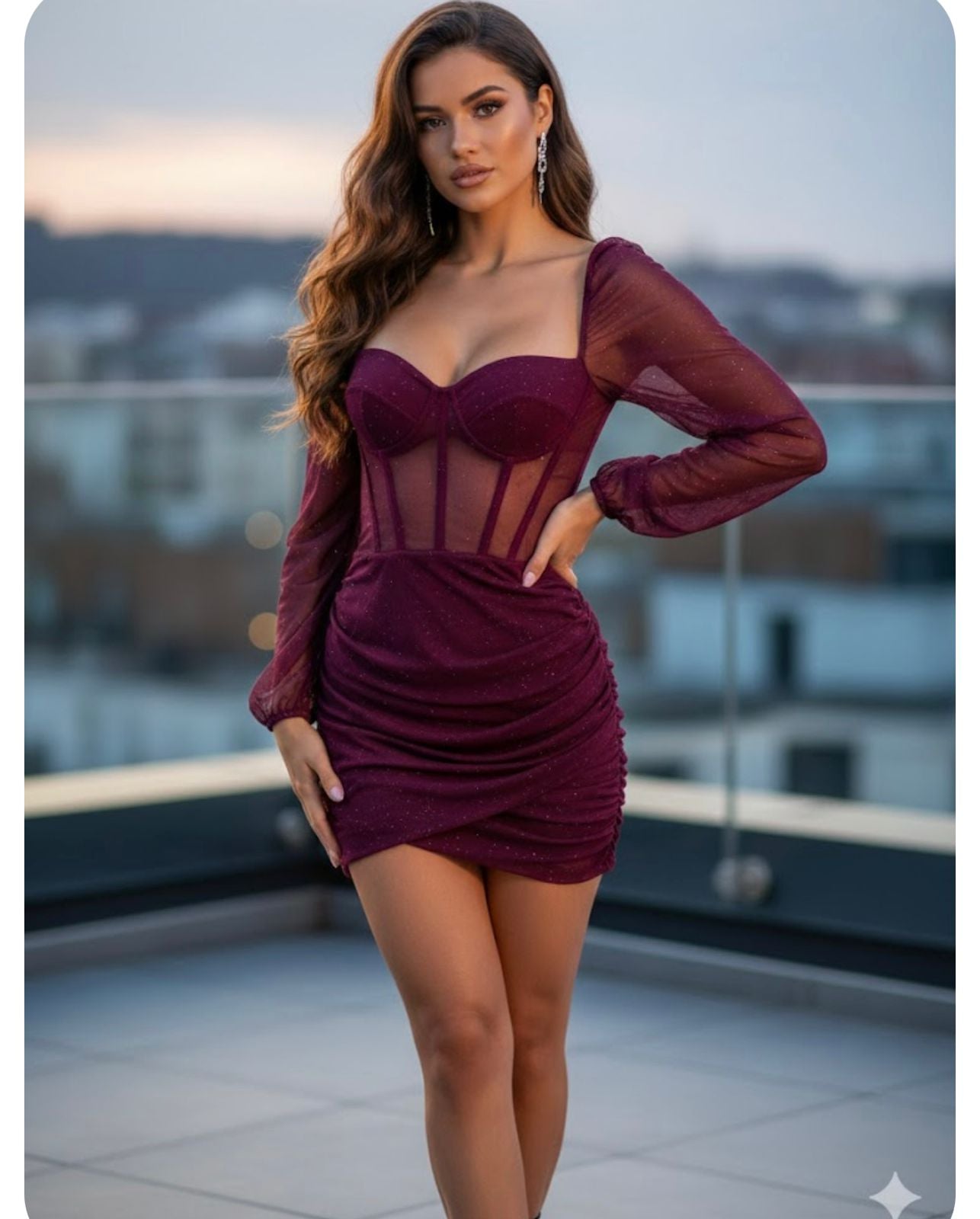 The Midnight Shimmer Corset Mini Dress